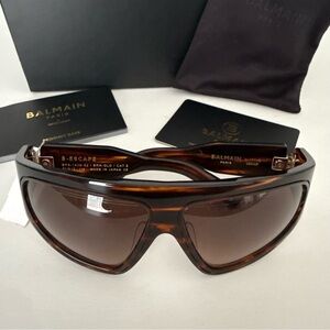 NEW Balmain Novelty 62mm Shield Sunglasses